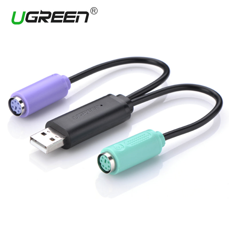 Ugreen – câble USB vers PS2 mâle vers femelle, adaptateur PS/2, câble d'extension de convertisseur pour clavier, souris, pistolet de numérisation, câble PS2 vers USB